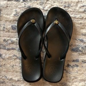 Black Tory Burch Flip Flops